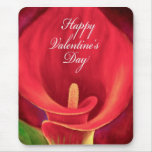 Red Cala LIly Tropical Flower Painting - Multi mousepads