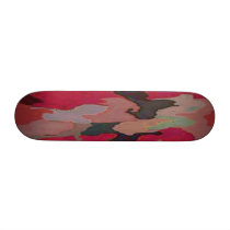 RED CAMOUFLAGE PLASTIC SKATEBOARD