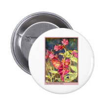 Red Campion Fairy Pinback Buttons