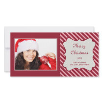 Red candy cane stripe Christmas holiday greeting