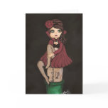 Red Cape Quantum Cutie Girl Greeting Card