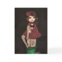 Red Cape Quantum Cutie Girl Greeting Card