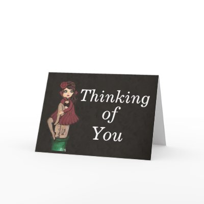 Red Caped Quantum Cutie is Thinking of You Greeting Cards by Quantum_Art_Nerd