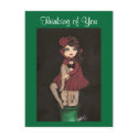 Red Caped Quantum Cutie is Thinking of You postcards
