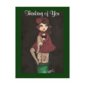 Red Caped Quantum Cutie is Thinking of You postcards