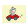 Red Car Sock Monkey Tshirts and Gifts Post Card