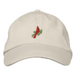 Red cardinal bird embroidered women's hat embroidered hats