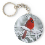 Red Cardinal in the Snow Keychain