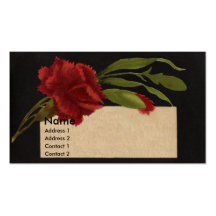 Red Carnation Antique Victorian Trade Card Business Card Templates