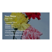Red Carnation study on white flowers Business Card Templates