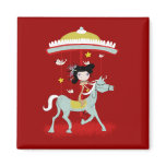 Red carousel doves magic world doll horse Magnet by Rupydetequila Red carousel doves magic world doll horse Magnet