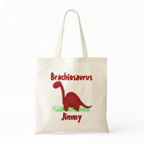 Red Cartoon Dinosaur Tote Bag