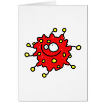 Red Cartoon Germ Cards