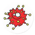 Red Cartoon Germ Sticker