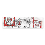 Red Cartoon Monster Bumper Stickers