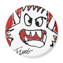 Red Cartoon Monster Magnet