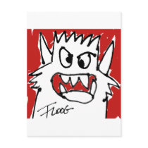 Red Cartoon Monster Postcards