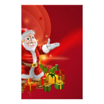 Red cartoon Santa Background Stationery Design