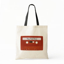 Red Cassette Tape Customisable Canvas Bag