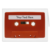 Red Cassette Tape Customisable Card