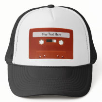 Red Cassette Tape Customisable Hat