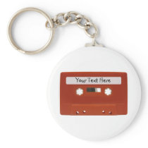 Red Cassette Tape Customisable Keychain