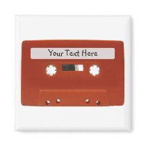 Red Cassette Tape Customisable Magnet