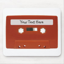 Red Cassette Tape Customisable Mousepad