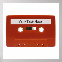 Red Cassette Tape Customisable Poster