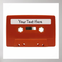 Red Cassette Tape Customisable Poster