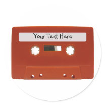 Red Cassette Tape Customisable Stickers