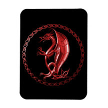 Red Celtic Dragon Magnets