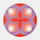 Red Celtic Heart Fractal Pattern Magnets