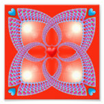 Red Celtic Heart Fractal Pattern Photo