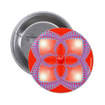 Red Celtic Heart Fractal Pattern Pinback Button