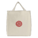 Red Celtic Irish Knotwork Design 2 Pattern embroidered bags