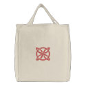 Red Celtic Irish Knotwork Design 3 Pattern embroidered bags