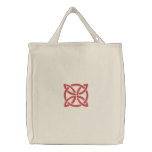 Red Celtic Irish Knotwork Design 3 Pattern embroidered bags