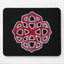 Red Celtic Knotwork Circle Mousepads