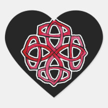 Red Celtic Knotwork Circle Stickers