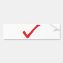 red check icon bumper sticker