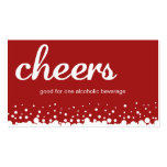 Red cheer bubble wedding custom bar drink ticket