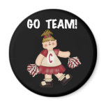 Red Cheerleader Go Team Magnet