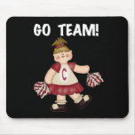 Red Cheerleader Go Team mousepads