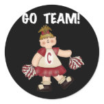 Red Cheerleader Go Team Sticker