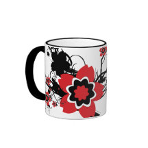 Red Cherry Blossom Sakura Design Mugs