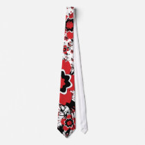 Red Cherry Blossom Sakura Design Neck Ties
