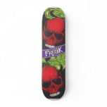 Red Cherry Skulls Freak Skateboard