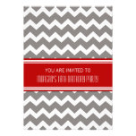 Red Chevron 18th Birthday Party Invitations