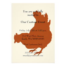 Red Chicken Hen Announcement